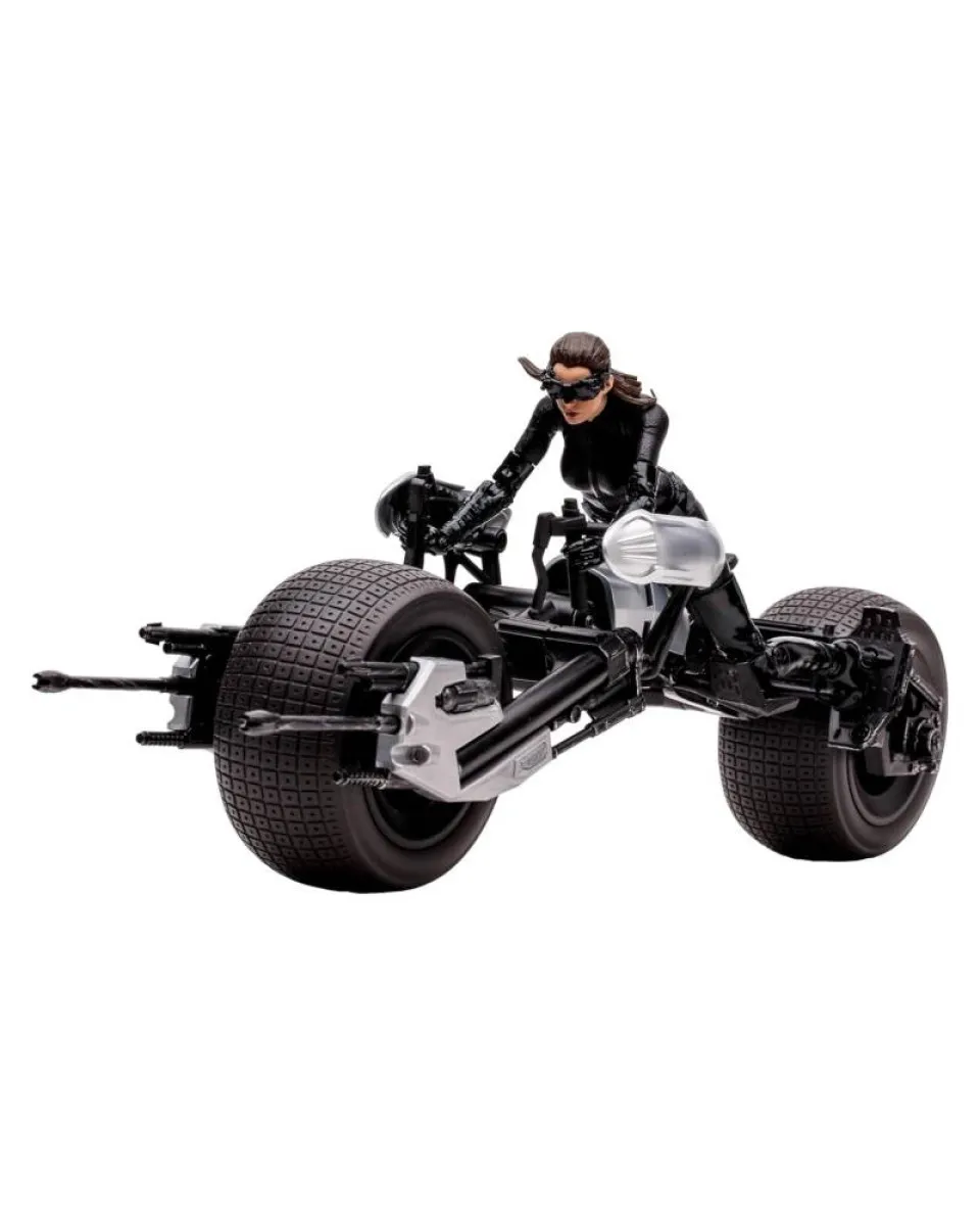 Statue DC Multiverse - The Batman The Dark Knight - Batpod With Catwoman (Gold Lable) 