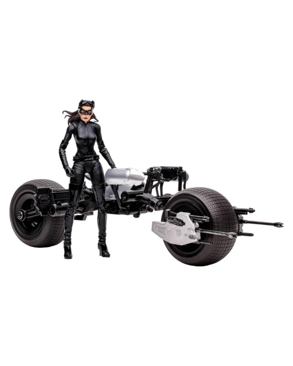 Statue DC Multiverse - The Batman The Dark Knight - Batpod With Catwoman (Gold Lable) 