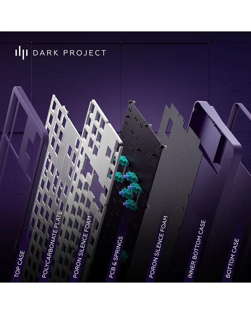 Tastatura Dark Project ALU87A Violet/White - Mechanical Gaming Keyboard (ANSI) 