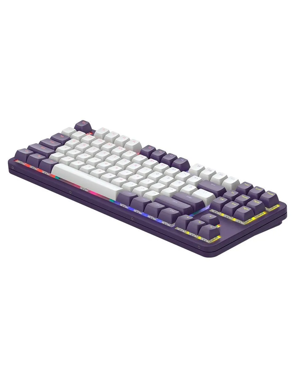 Tastatura Dark Project ALU87A Violet/White - Mechanical Gaming Keyboard (ANSI) 