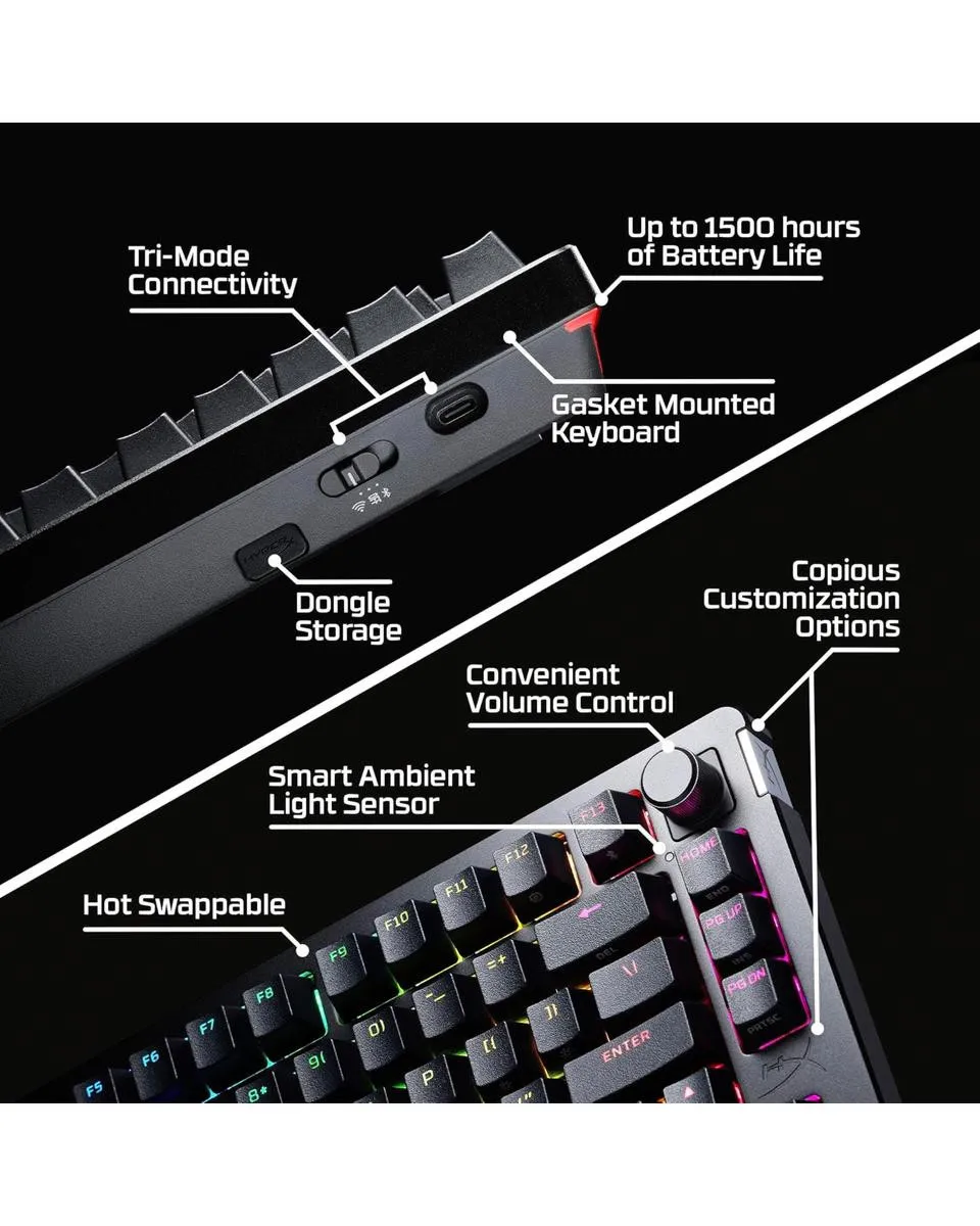 Tastatura HyperX Alloy Rise 75% Wireless - Red Linear 