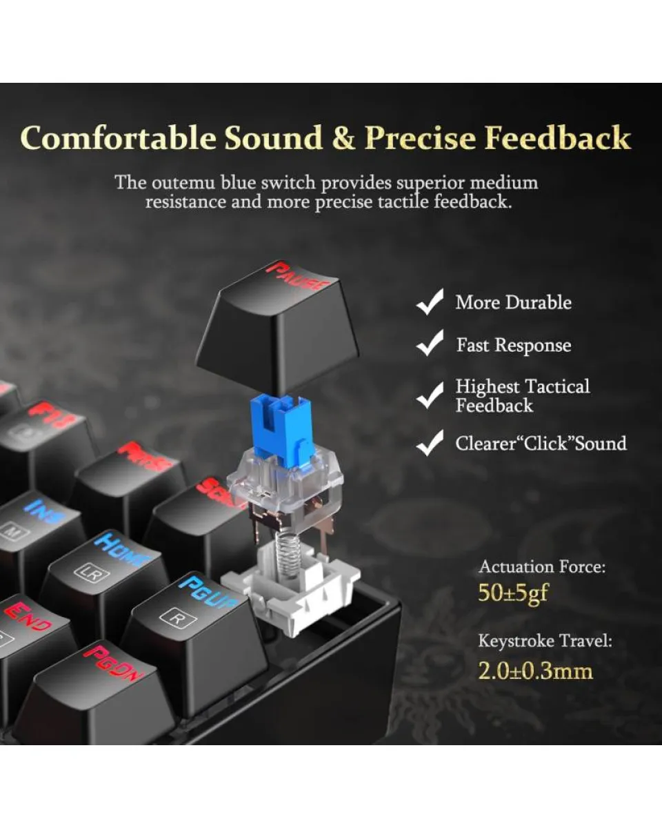 Tastatura Redragon Kumara K552 RGB - Blue switch - Black 