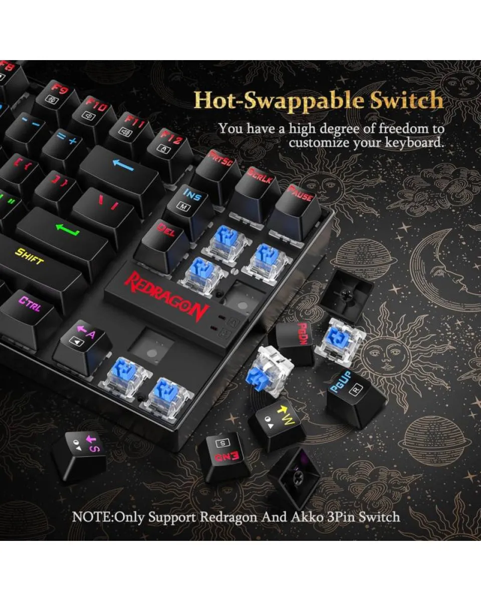 Tastatura Redragon Kumara K552 RGB - Blue switch - Black 