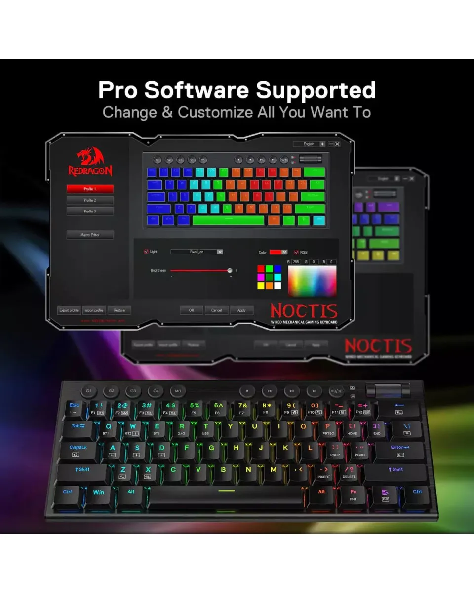 Tastatura Redragon Noctis Pro - Red Switch 