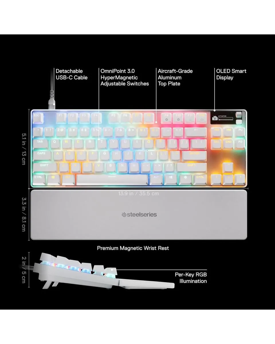 Tastatura Steelseries APEX PRO TKL Gen 3 - White 