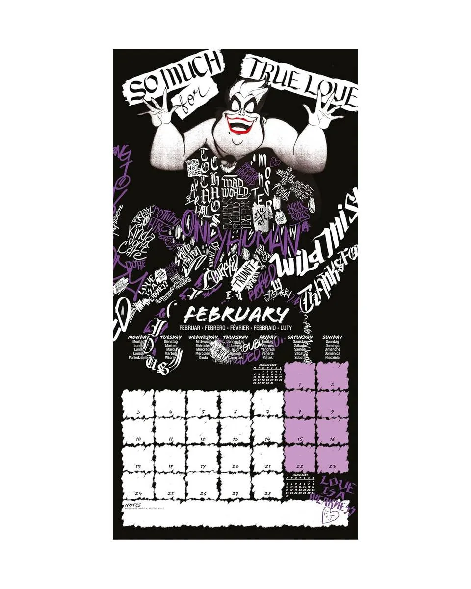 Zidni Kalendar Disney Villains - 2025 Square Calendar 30x30cm 