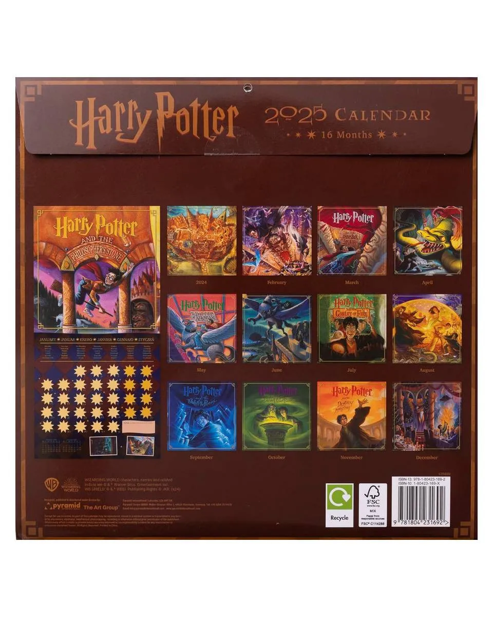 Zidni Kalendar Harry Potter Literary - 2025 Square Calendar 30x30cm 