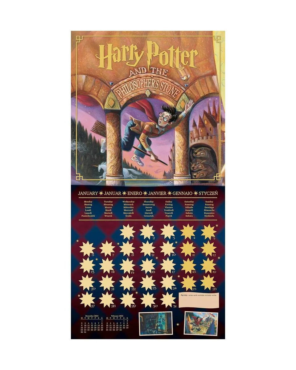 Zidni Kalendar Harry Potter Literary - 2025 Square Calendar 30x30cm 