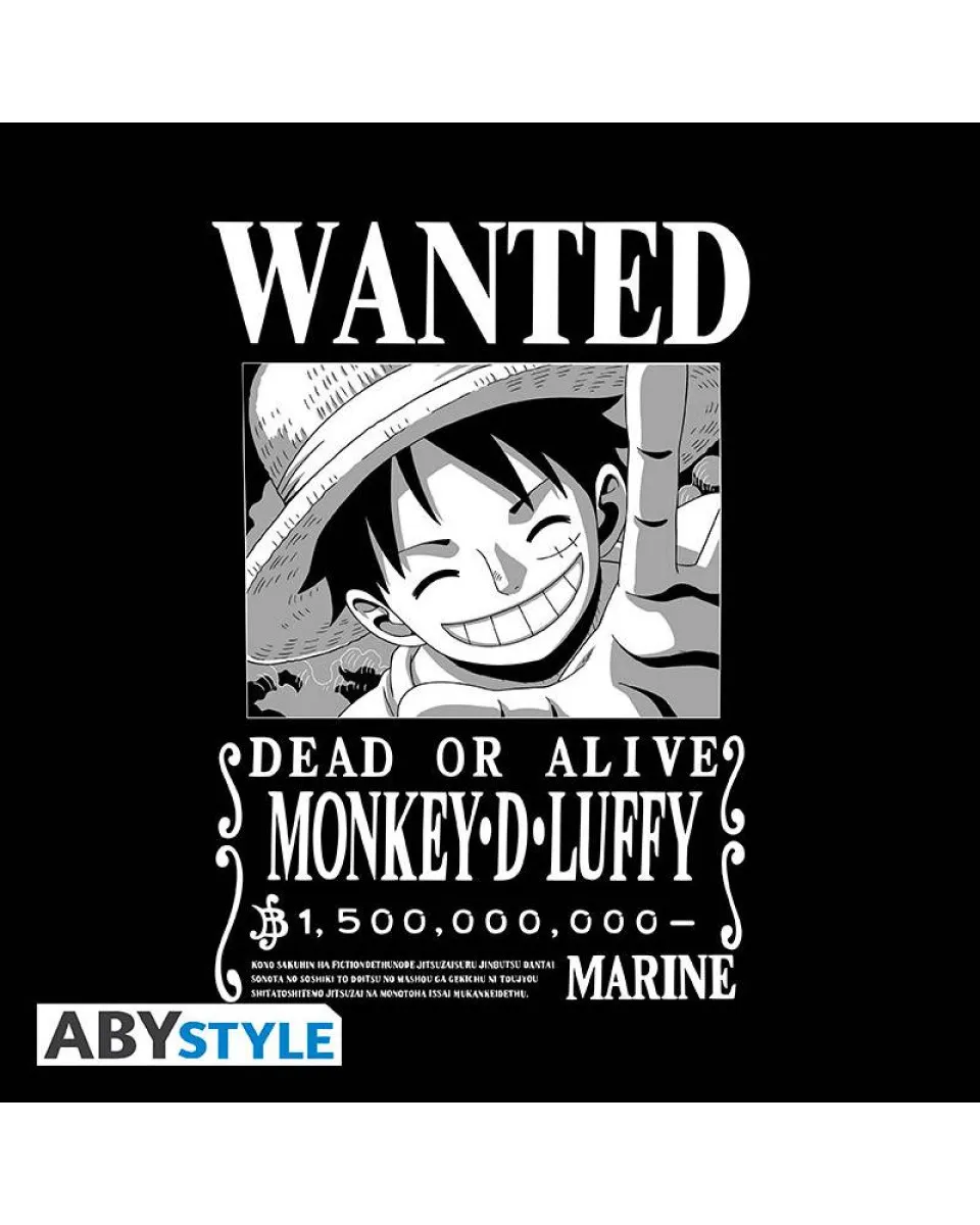 Majica AbyStyle One Piece - Wanted Luffy - Unisex - Black - L 