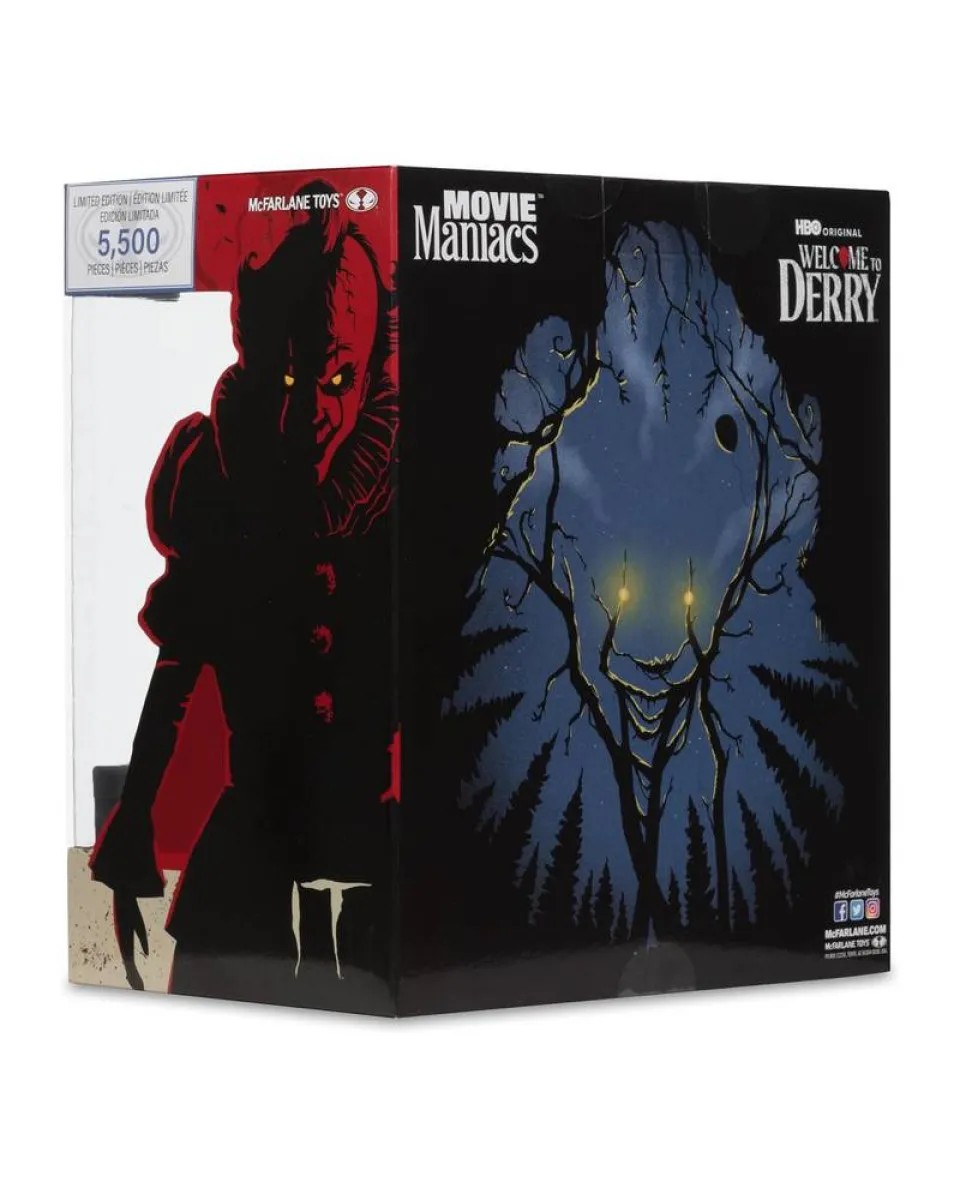 Action Figure IT: Welcome To Derry- Movie Maniacs PVC - Pennywise - Gold Label