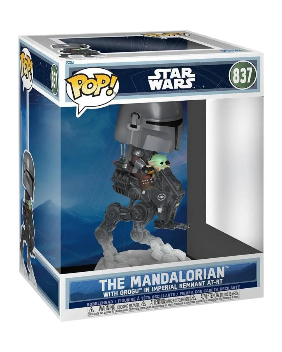 Bobble Figure Star Wars POP! - The Mandalorian With Grogu In Imperial Remnant AT-RT #837 