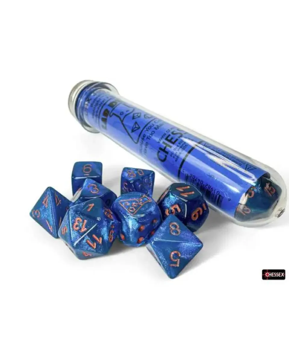 Kockice Chessex - Borealis - Polyhedral - Midnight & Copper (7) 