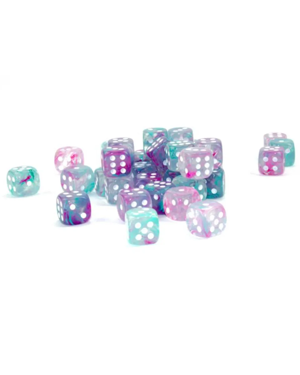 Kockice Chessex - Nebula - Luminary - Wisteria & White 12mm (36) 