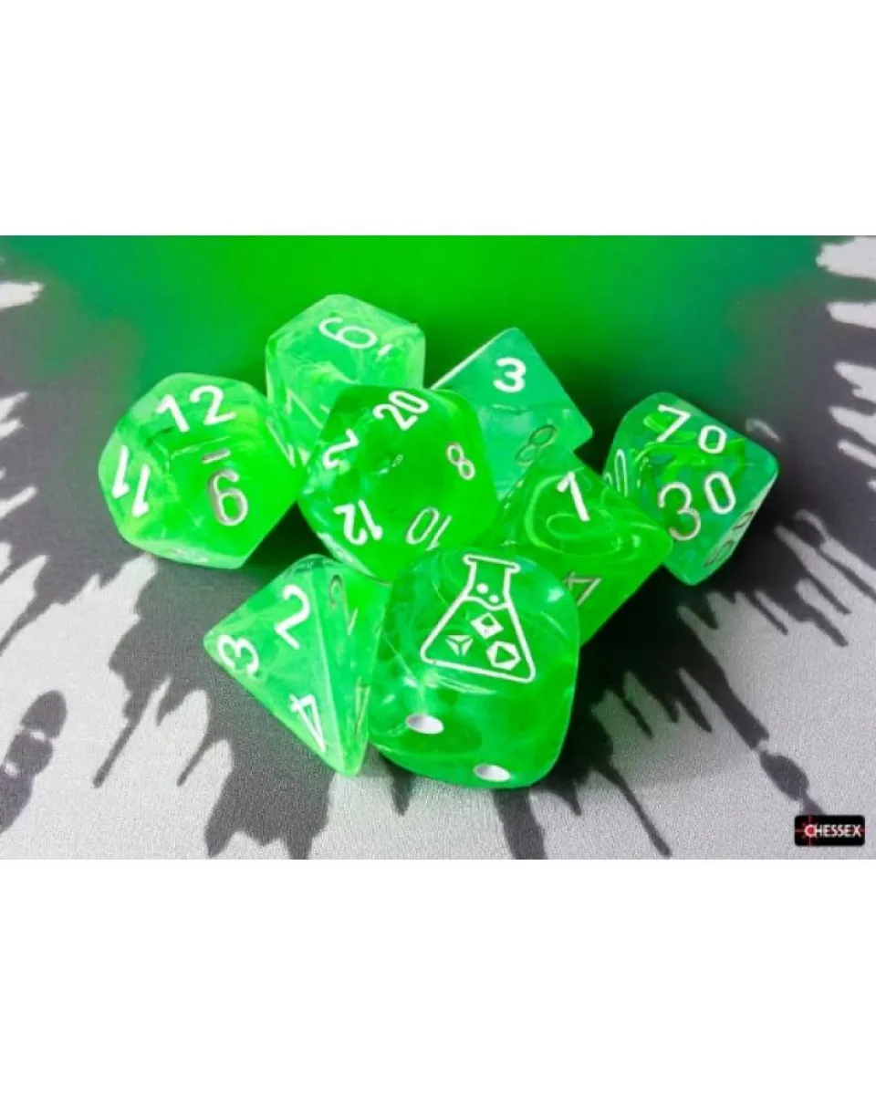 Kockice Chessex - Nebula - Polyhedral - Gelatinous & White (7) 