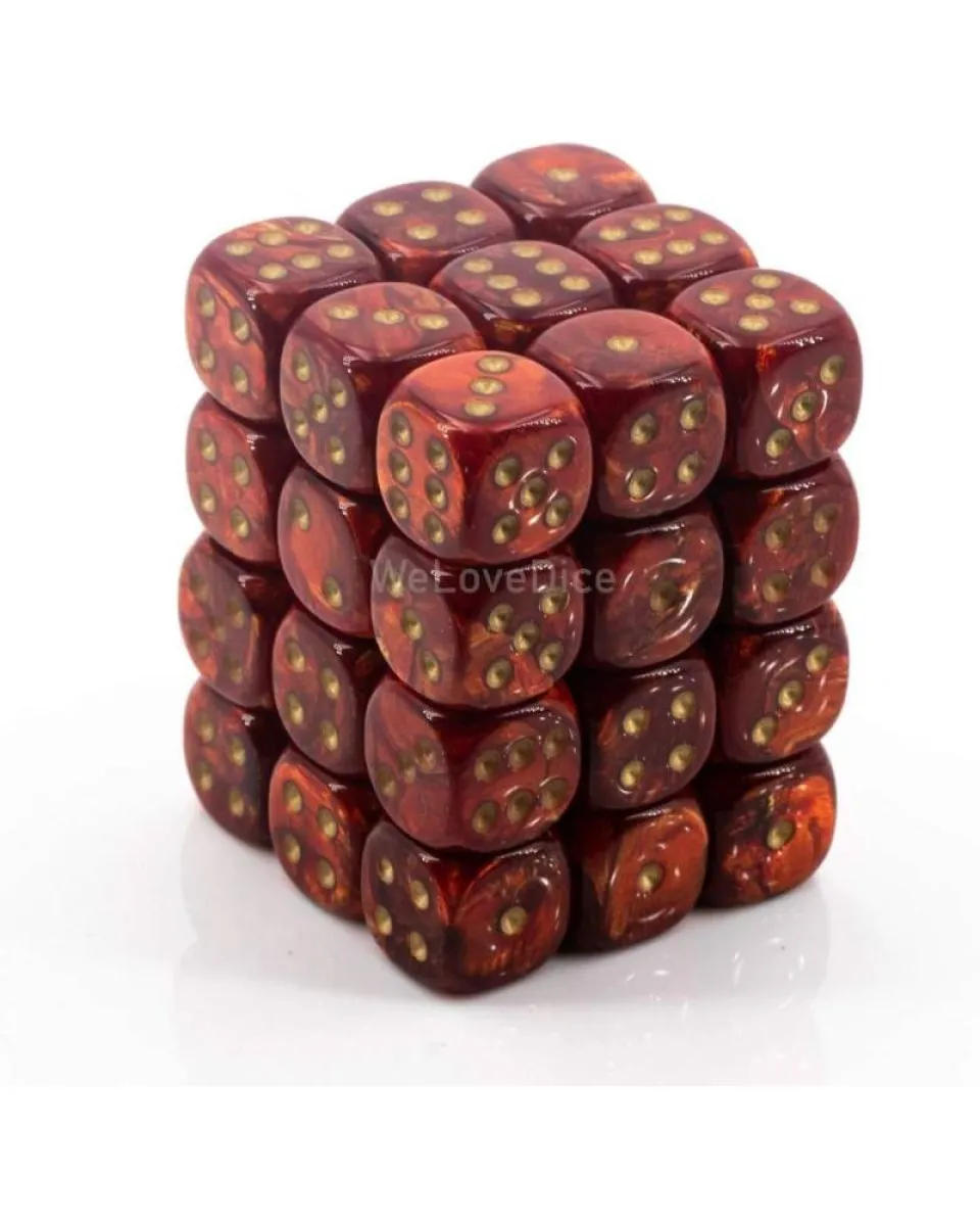 Kockice Chessex - Scarab - Scarlet & Gold 12mm (36) 