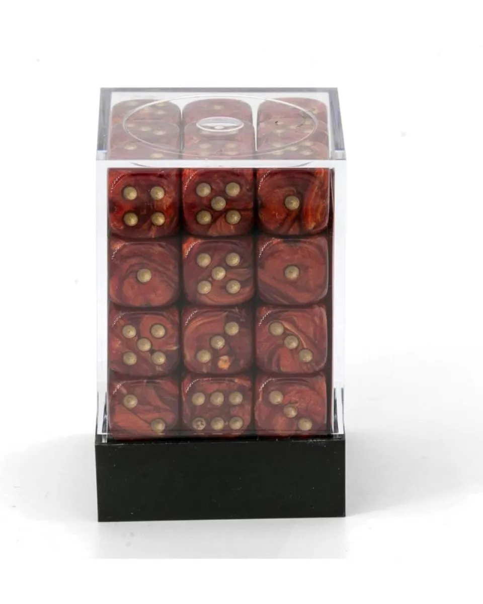Kockice Chessex - Scarab - Scarlet & Gold 12mm (36) 