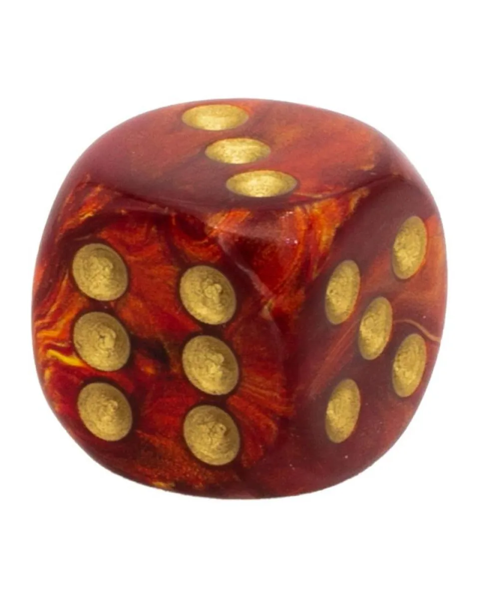 Kockice Chessex - Scarab - Scarlet & Gold 12mm (36) 