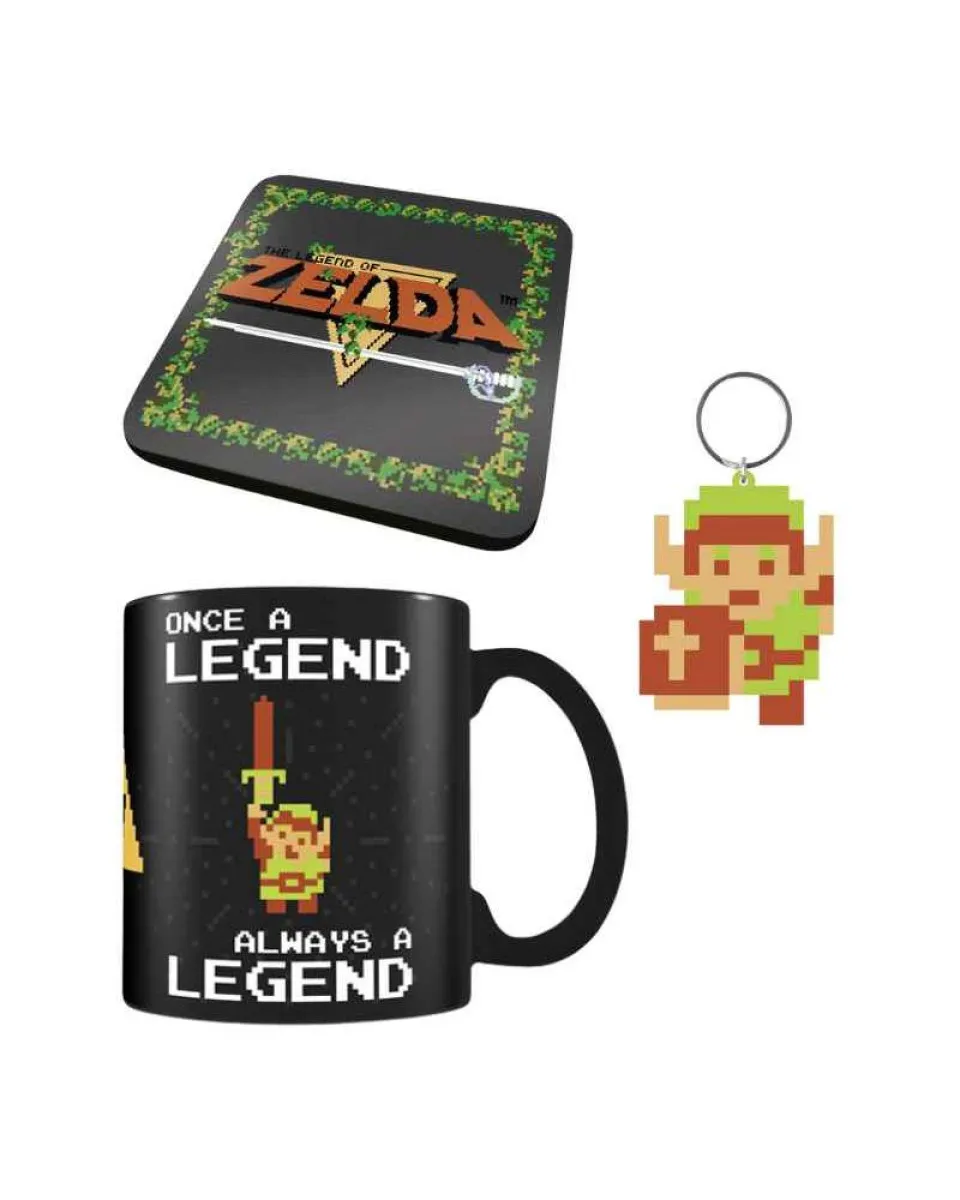 Gift Set - Legend Of Zelda - Retro - Šolja & Podmetač & Privezak 