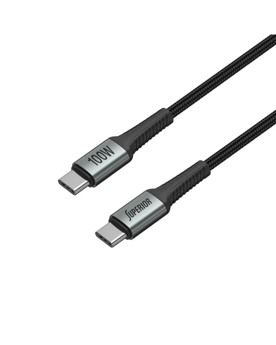 Kabl Superior SU-K103 USB-C 100W - Pleteni 1m - Grey 