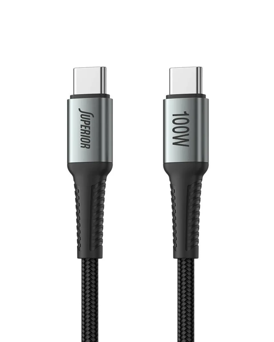 Kabl Superior SU-K103 USB-C 100W - Pleteni 1m - Grey 