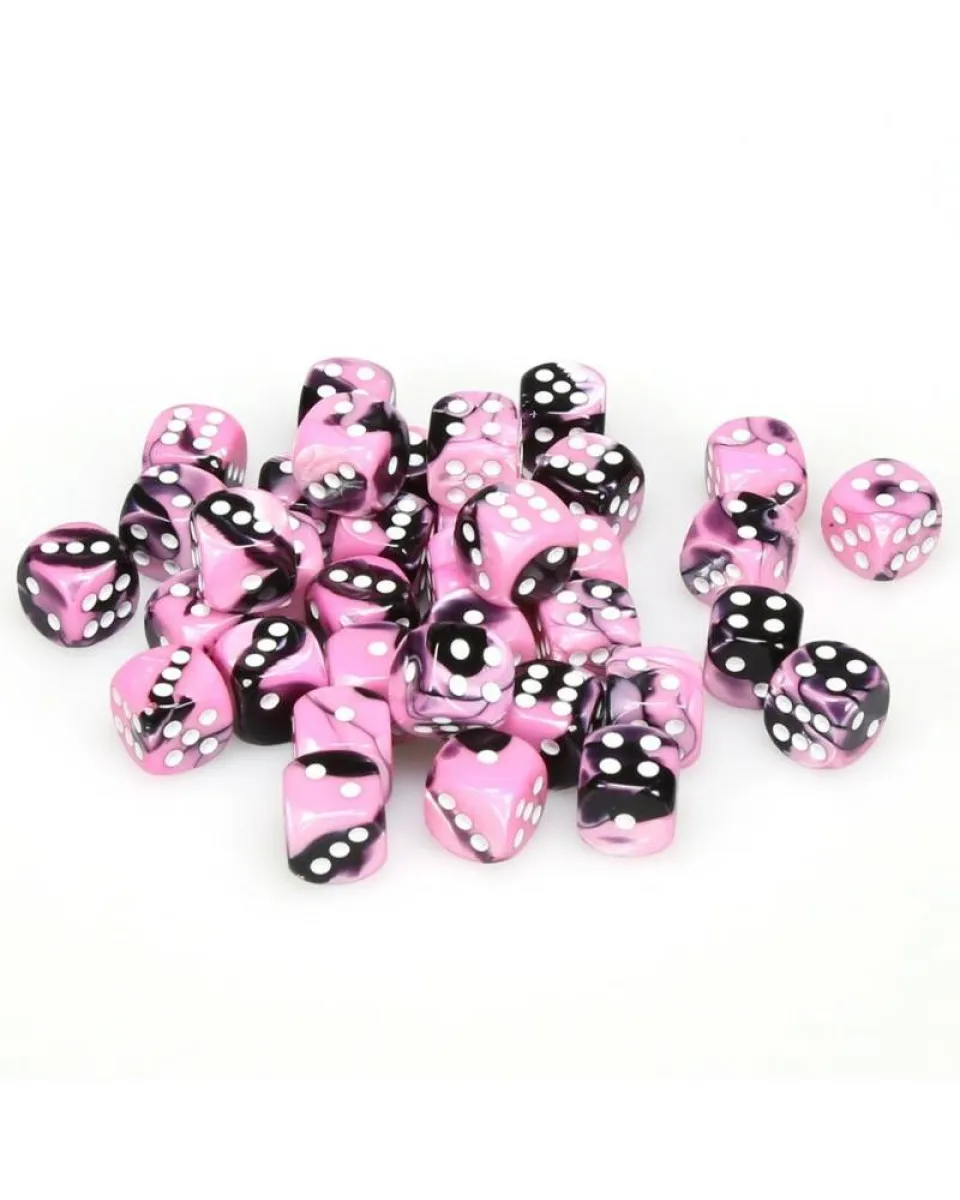 Kockice Chessex - Gemini - Black-Pink & White 12mm (36) 