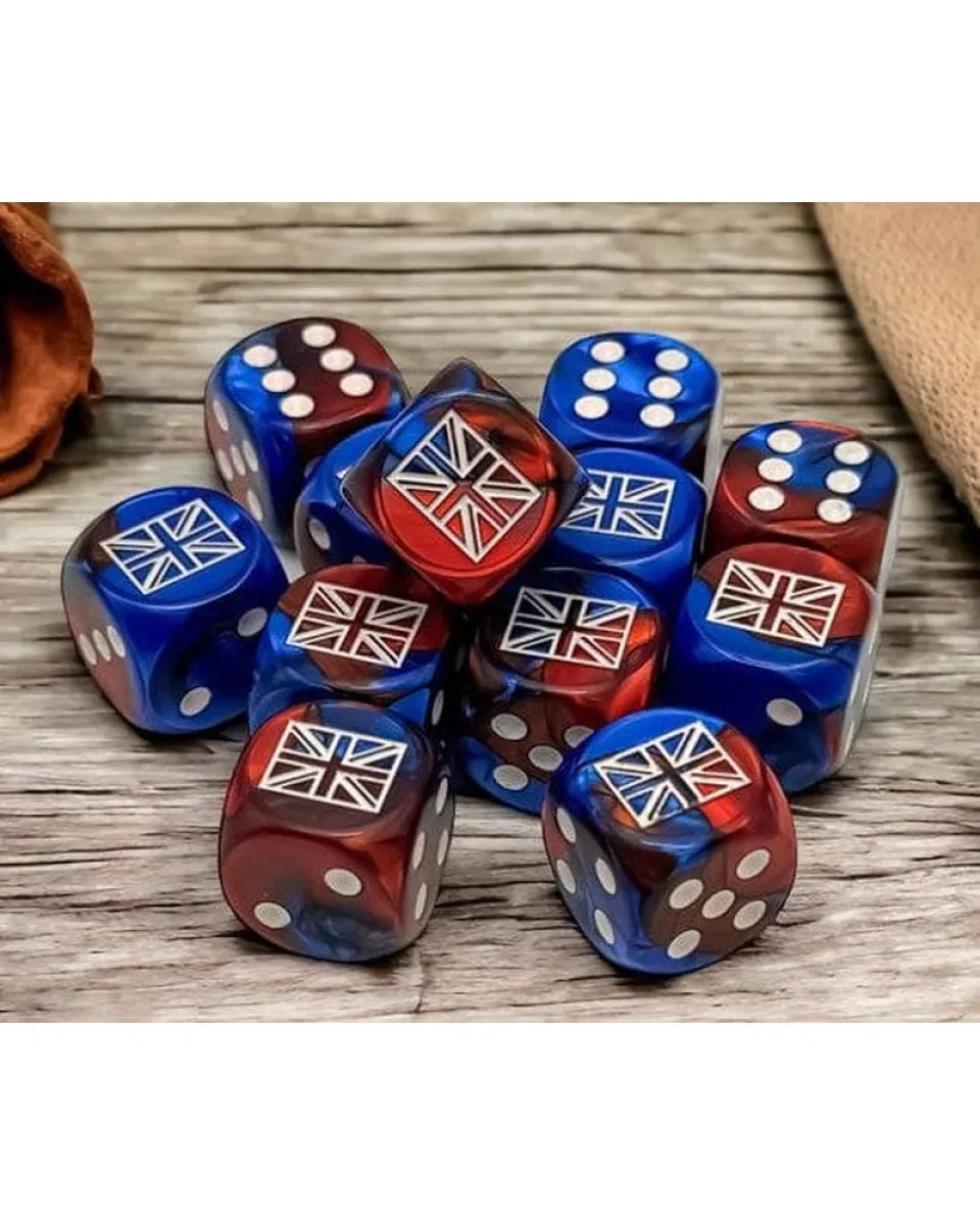 Kockice Chessex - Gemini - Great Britain War Dice - Blue-Red & White - Dice Block 16mm (12) 