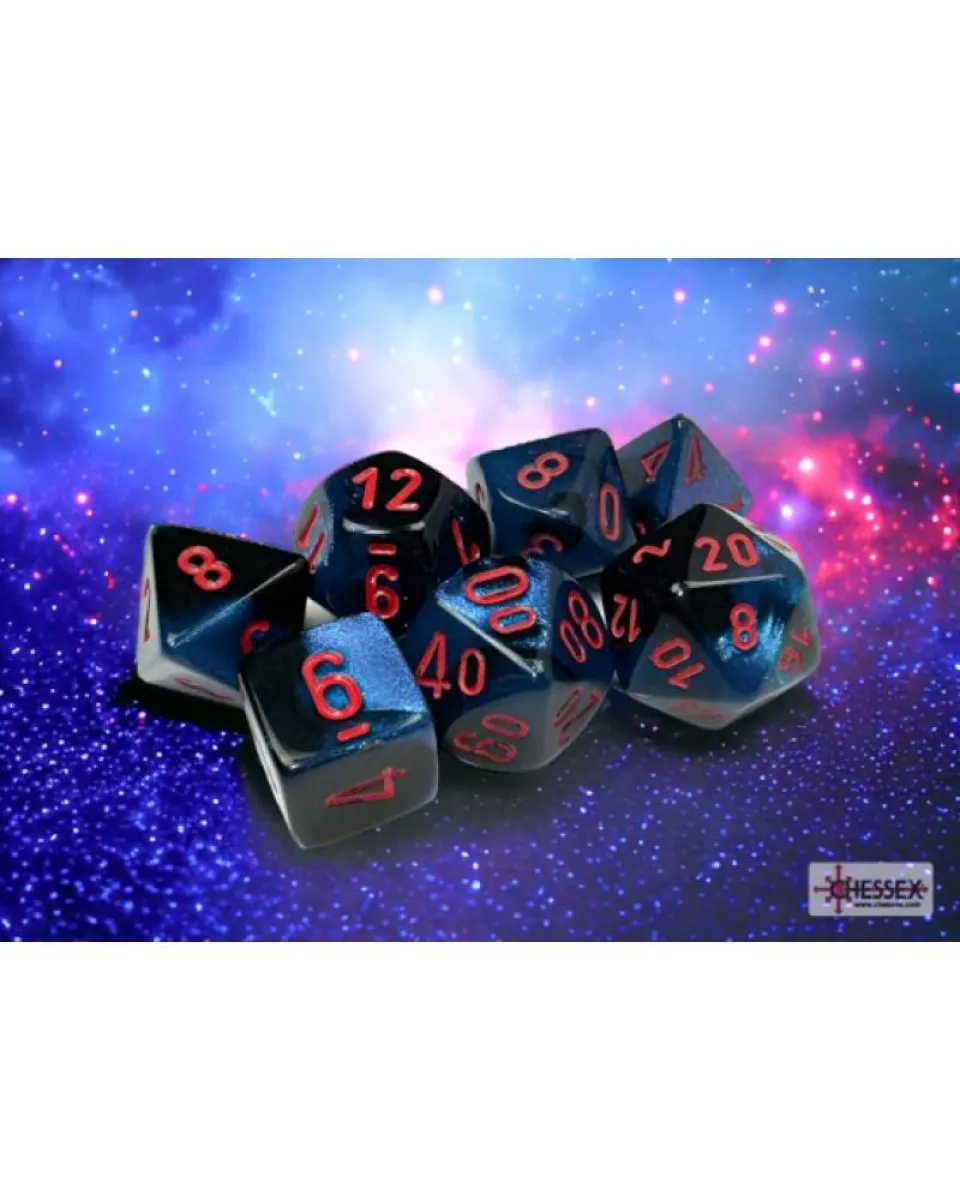 Kockice Chessex - Gemini - Polyhedral - Black-Starlight & Red (7)