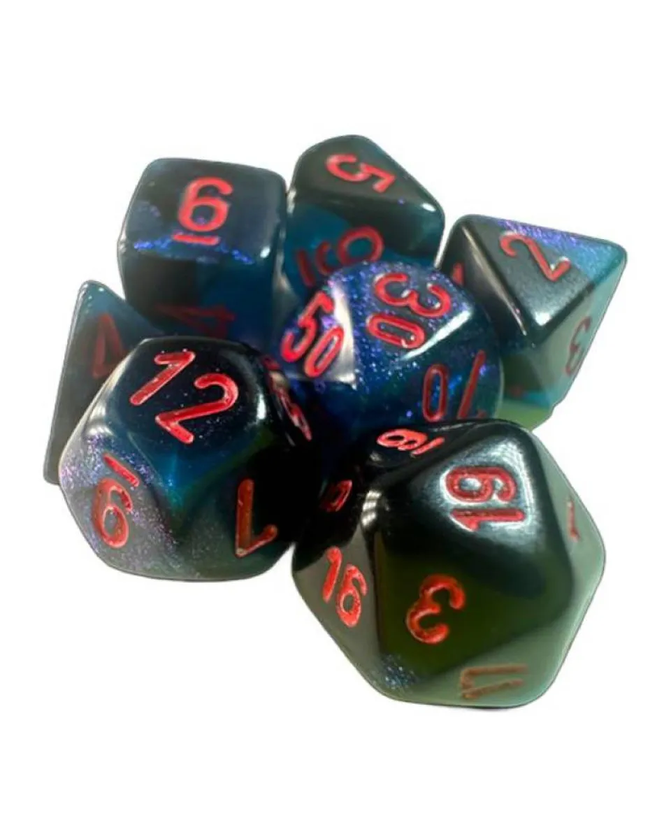 Kockice Chessex - Gemini - Polyhedral Mini - Black-Starlight & Red16mm (7) 