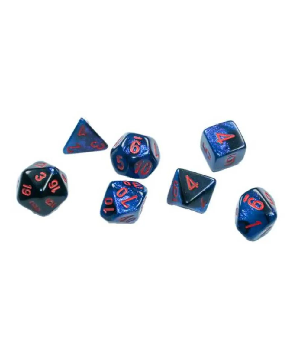 Kockice Chessex - Gemini - Polyhedral Mini - Black-Starlight & Red16mm (7) 