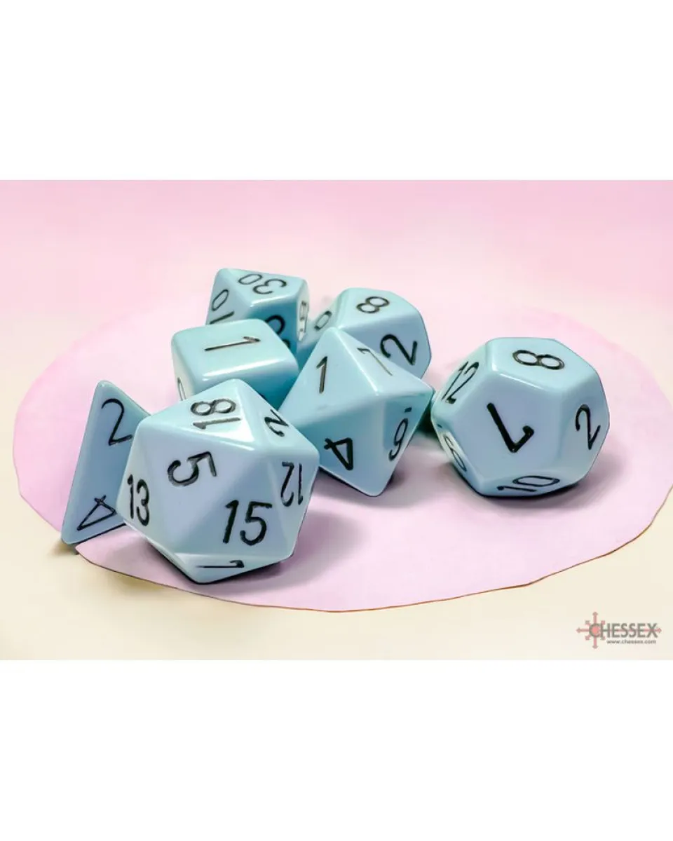 Kockice Chessex - Opaque - Polyhedral - Pastel Blue-Black (7) 