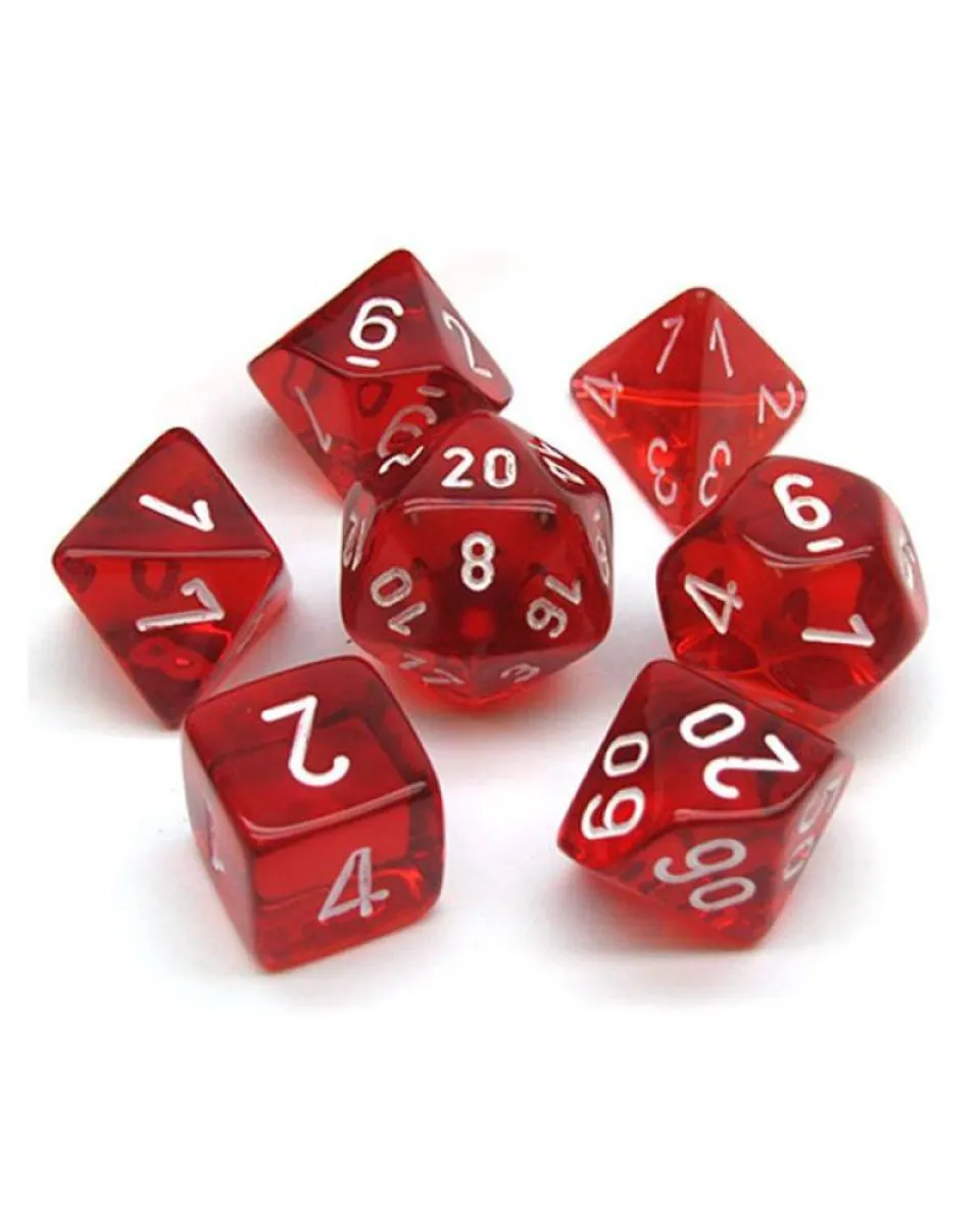 Kockice Chessex - Translucent- Polyhedral Mini - Red-White (7) 