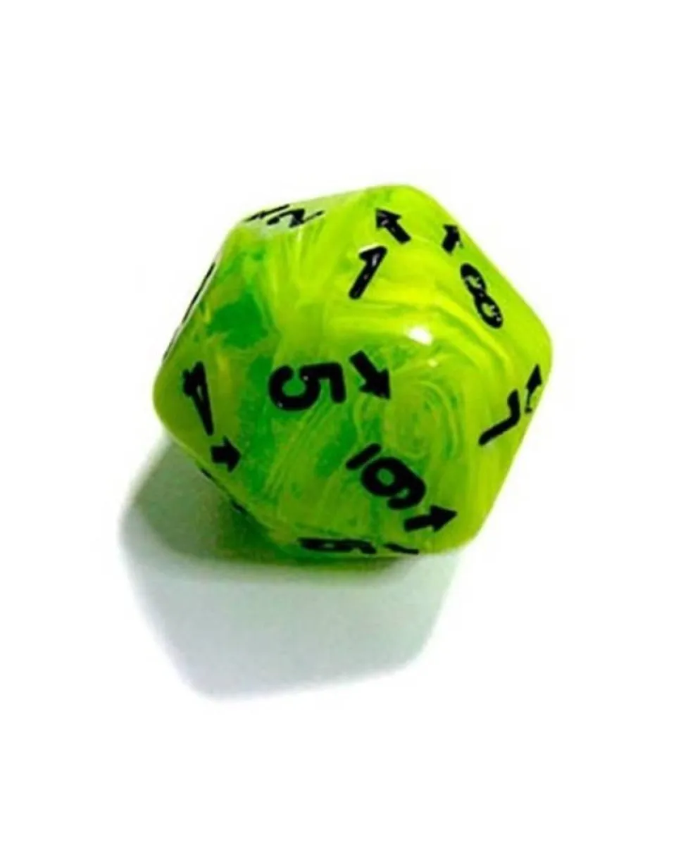 Kockice Chessex - Vortex - Bright Green & Black - Count up & Down D20 