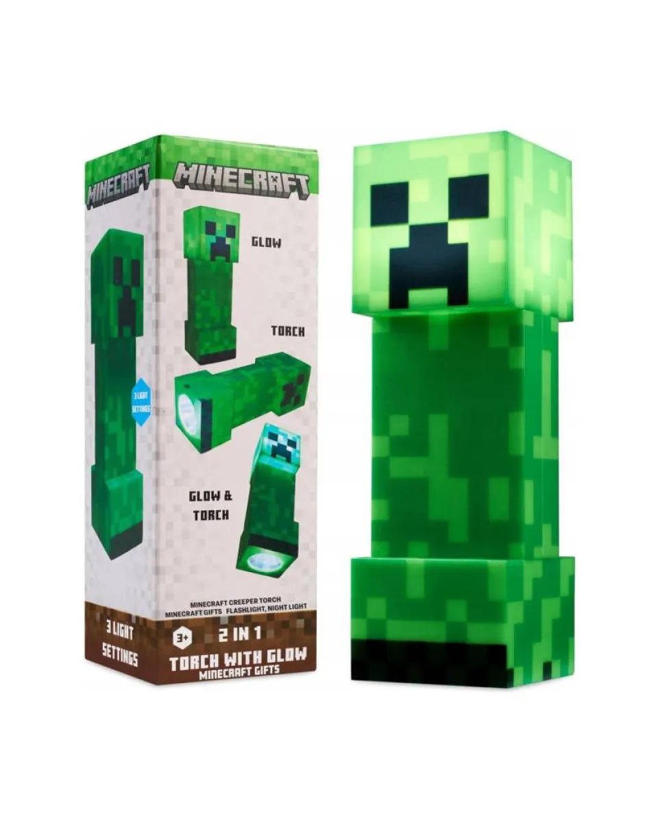 Lampa Minecraft - Torch Light - Creeper 
