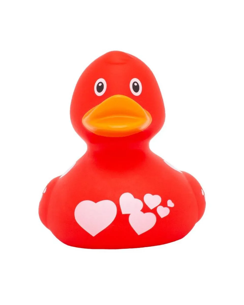 Lilalu Patkica - Red Duck With White Hearts - Rubber Duck 