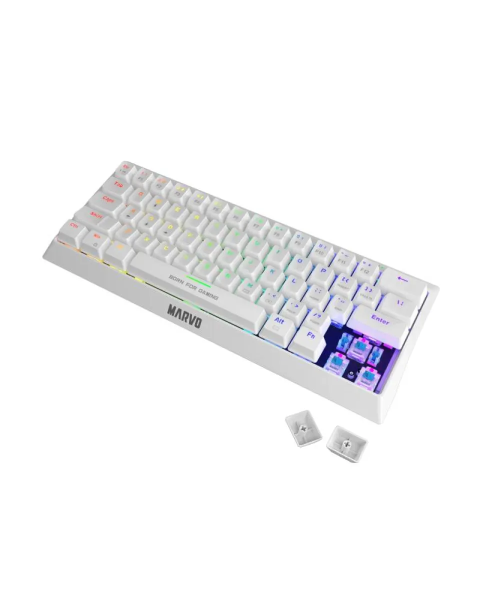 Tastatura Marvo Hecate 61R KG962G 60% Red Switch - White 