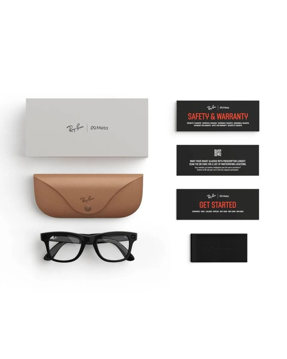 Naočare Ray Ban Meta Wayfarer - Shiny Black - Clear 