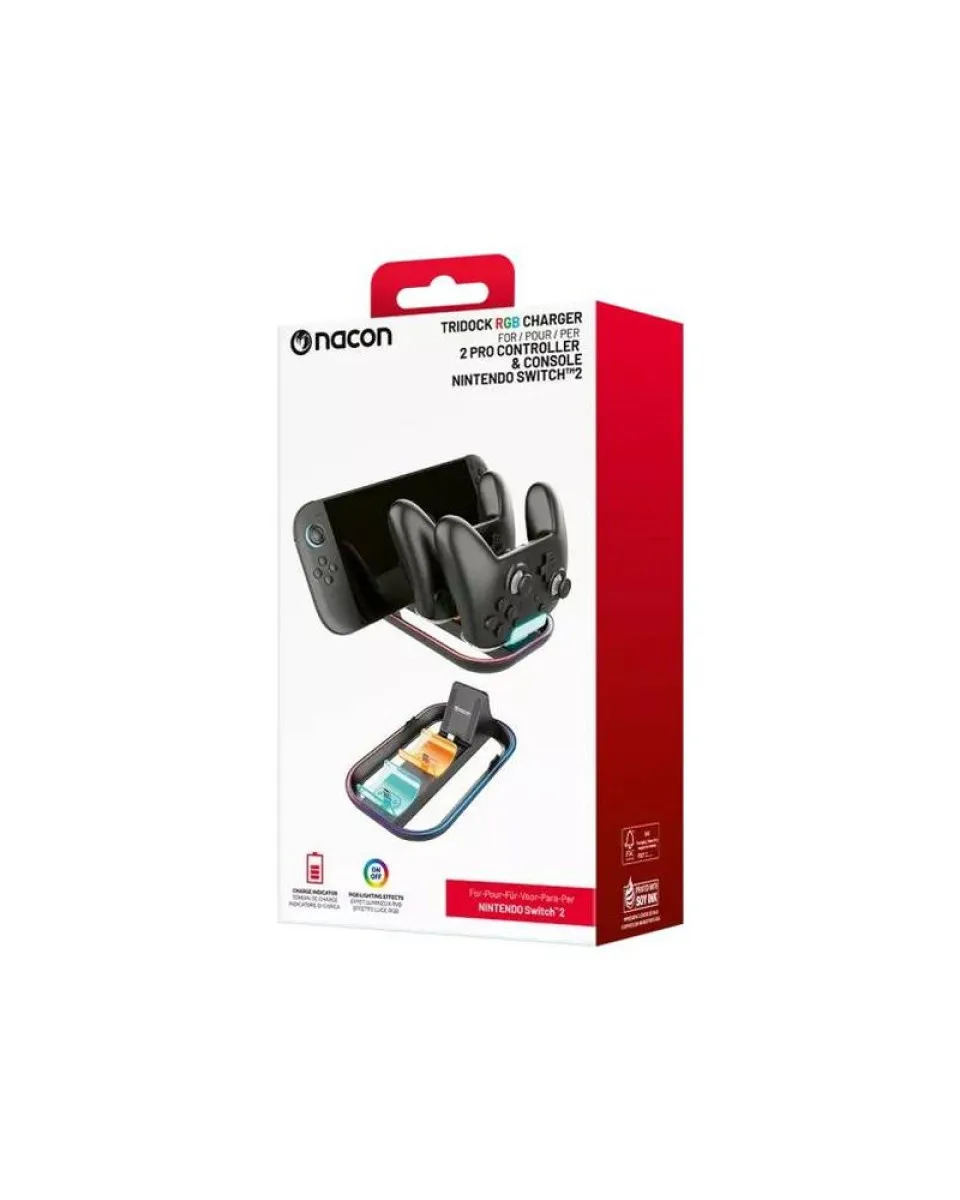 Punjač za Gamepad Nacon TRIDOCK RGB Charger For 2 Pro Controller & Nintendo Switch 2 Console 