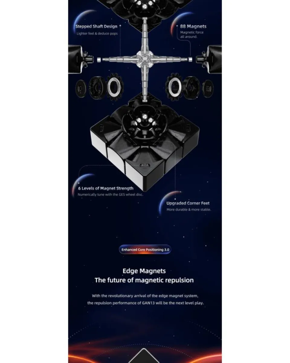Rubikova kocka - GAN 13 Maglev - 3x3 Frosted Stickerless 