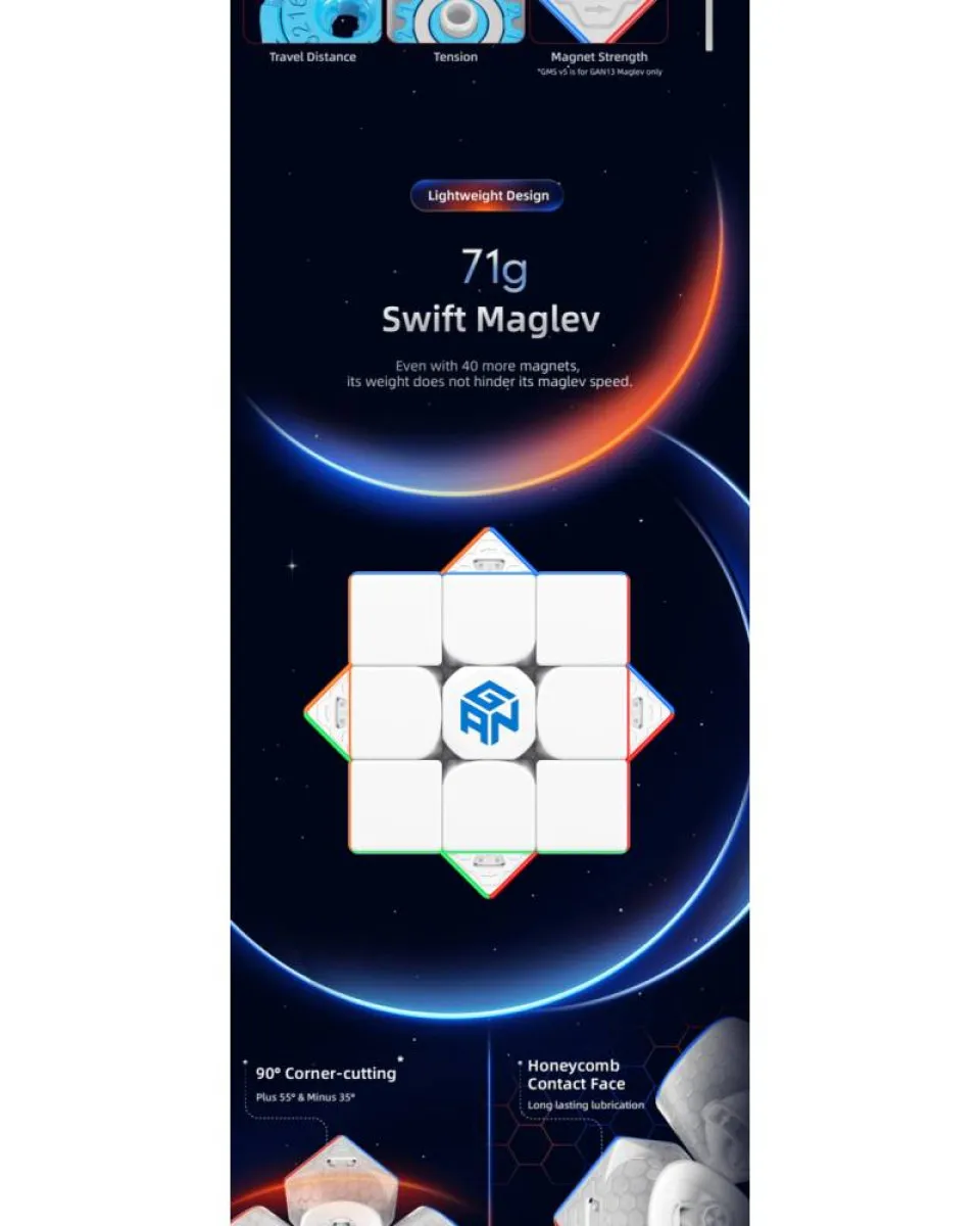 Rubikova kocka - GAN 13 Maglev - 3x3 Frosted Stickerless 
