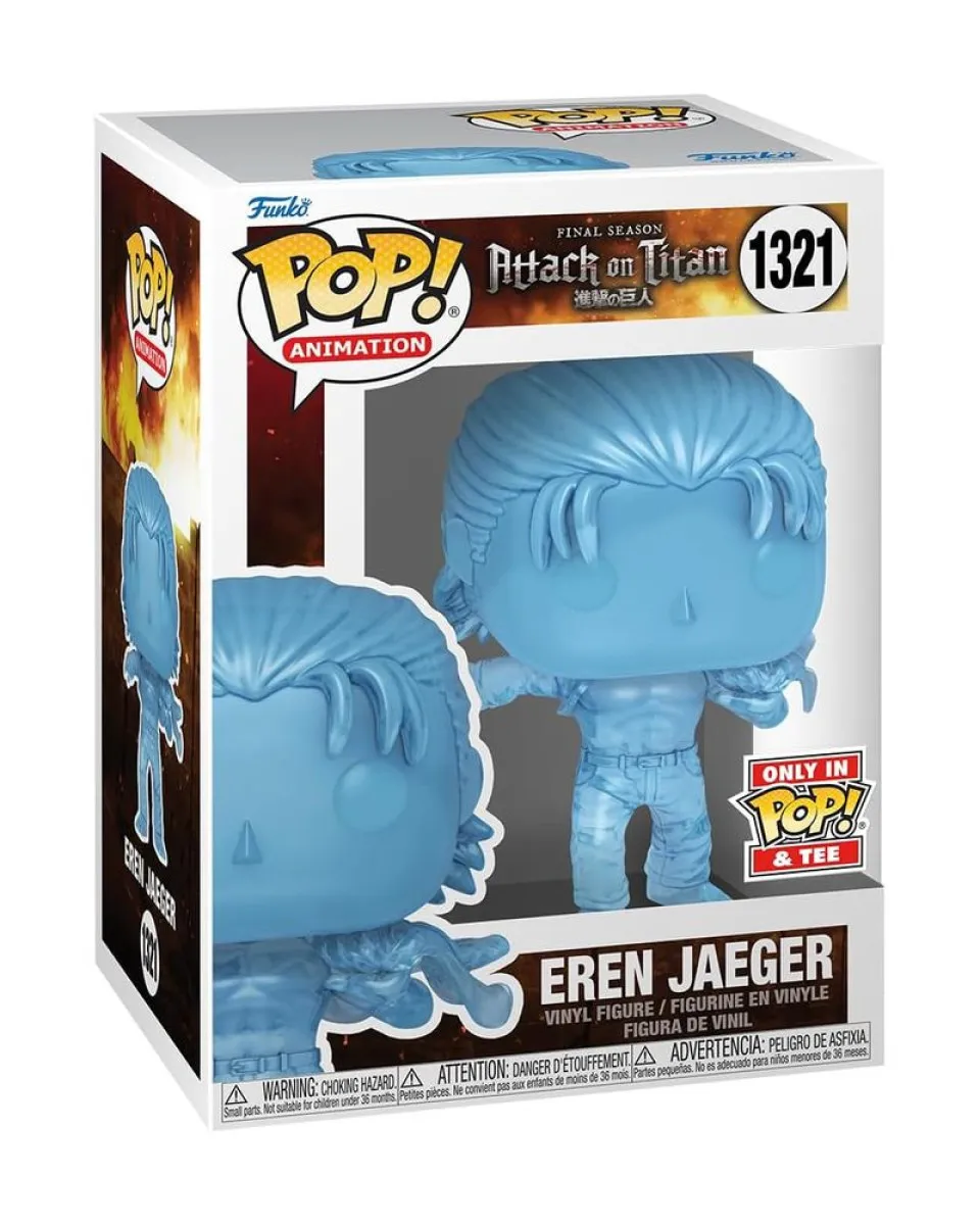 Set Bobble Figure Anime - Attack on Titan Final Season POP!  & Tee - Eren Jaeger With Marks (M) 
