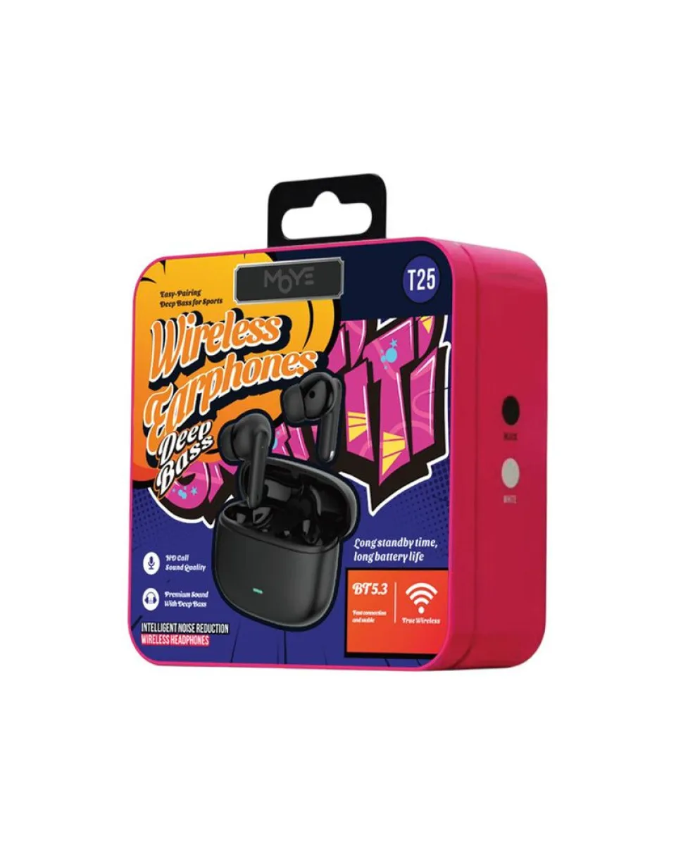 Slušalice Moye - Street Beatz Wireless Earphone Bežične Bubice - Crne 