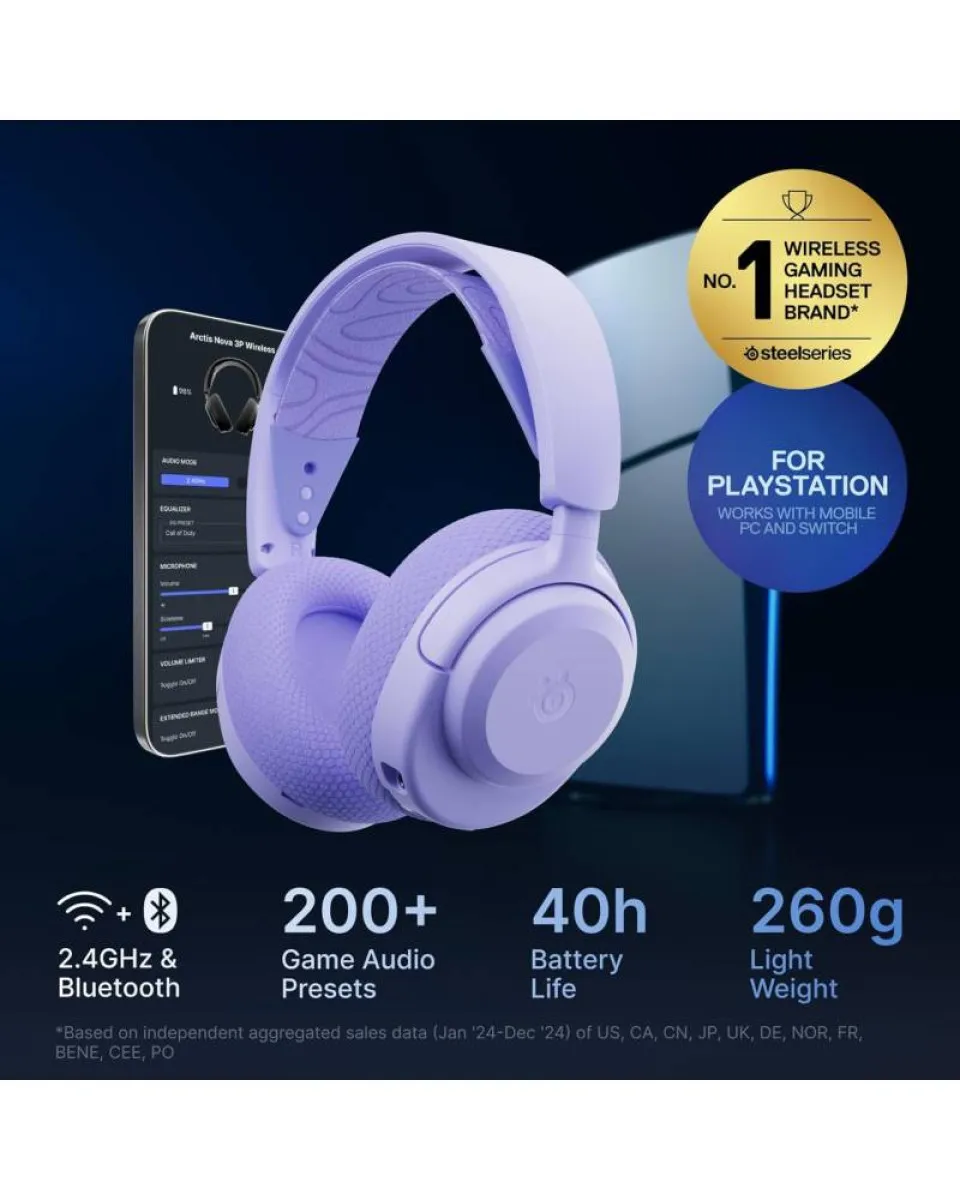 Slušalice Steelseries Arctis Nova 3P Wireless  - Lavander 