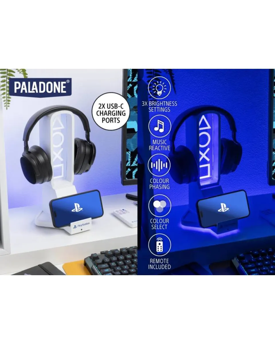 Stalak za slušalice Paladone - Playstation Headphone Stand With Light 