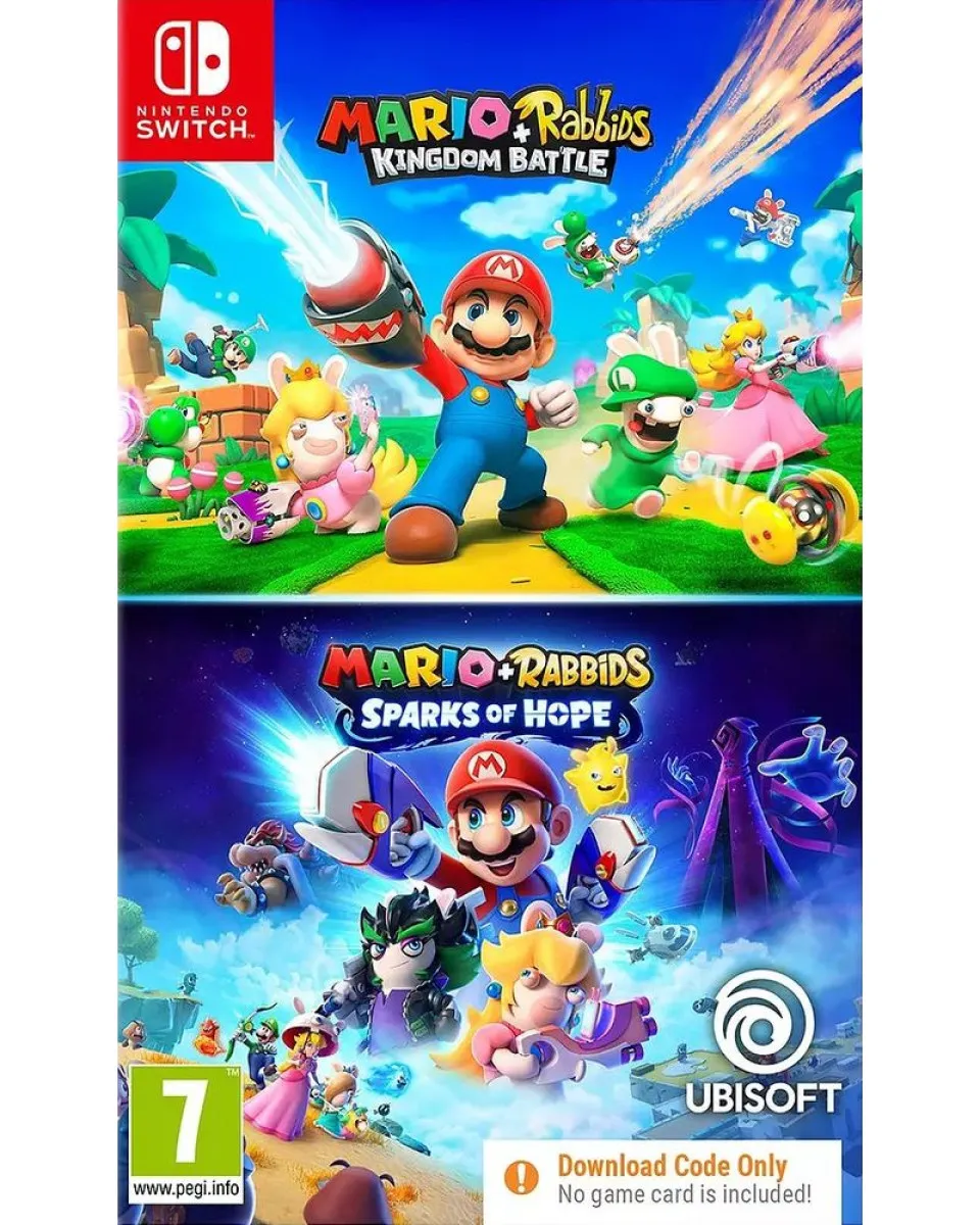Switch Mario + Rabbids Double Pack (Kingdom Battle + Sparks of Hope) - Code in a Box 