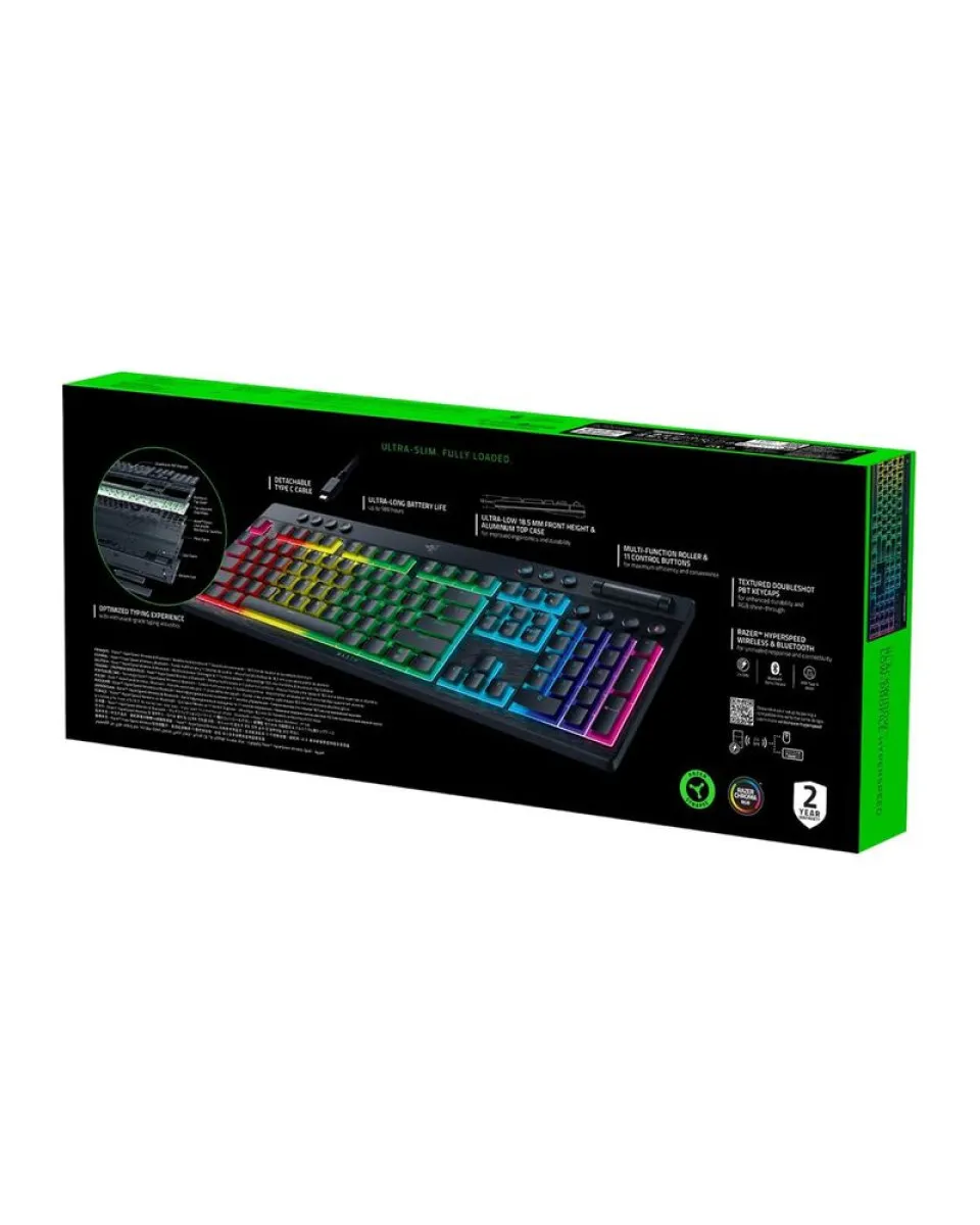 Tastatura Razer BlackWidow V4 Low-profile HyperSpeed - Wireless (Green Clicky Switch) 