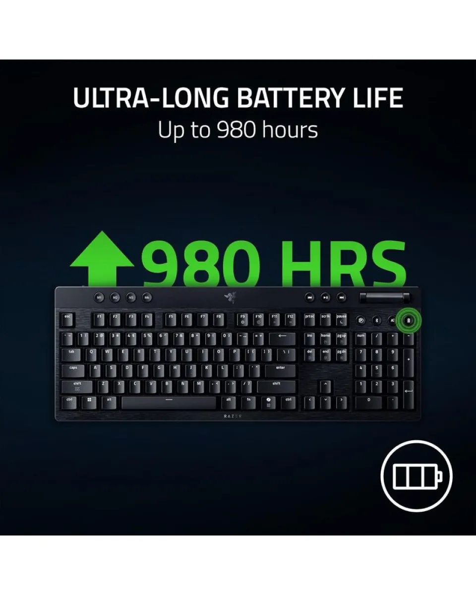 Tastatura Razer BlackWidow V4 Low-profile HyperSpeed - Wireless (Green Clicky Switch) 