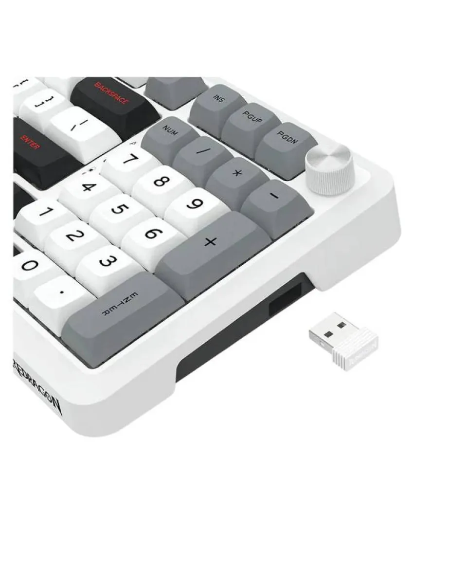 Tastatura Redragon Bragi Pro K688 Wired/2.4G/BT White 
