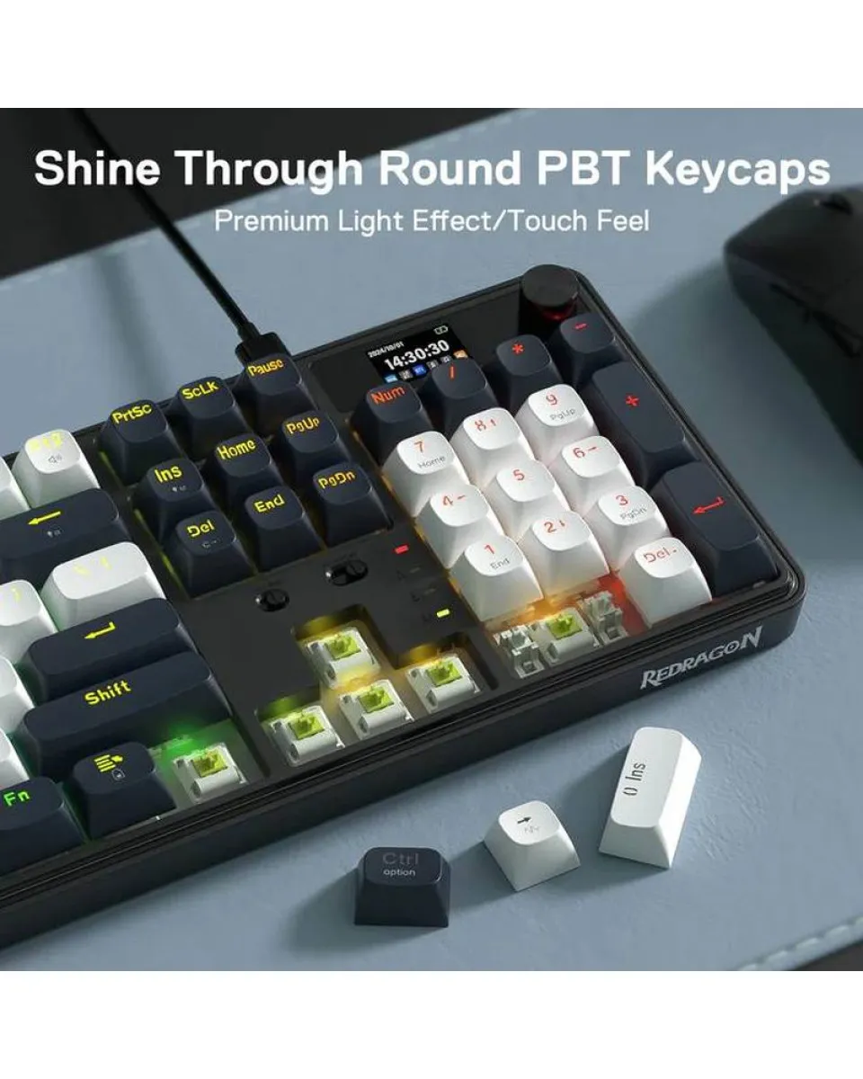 Tastatura Redragon Wyvern LCD Pro K761-WB Wireless/Wired/BT 