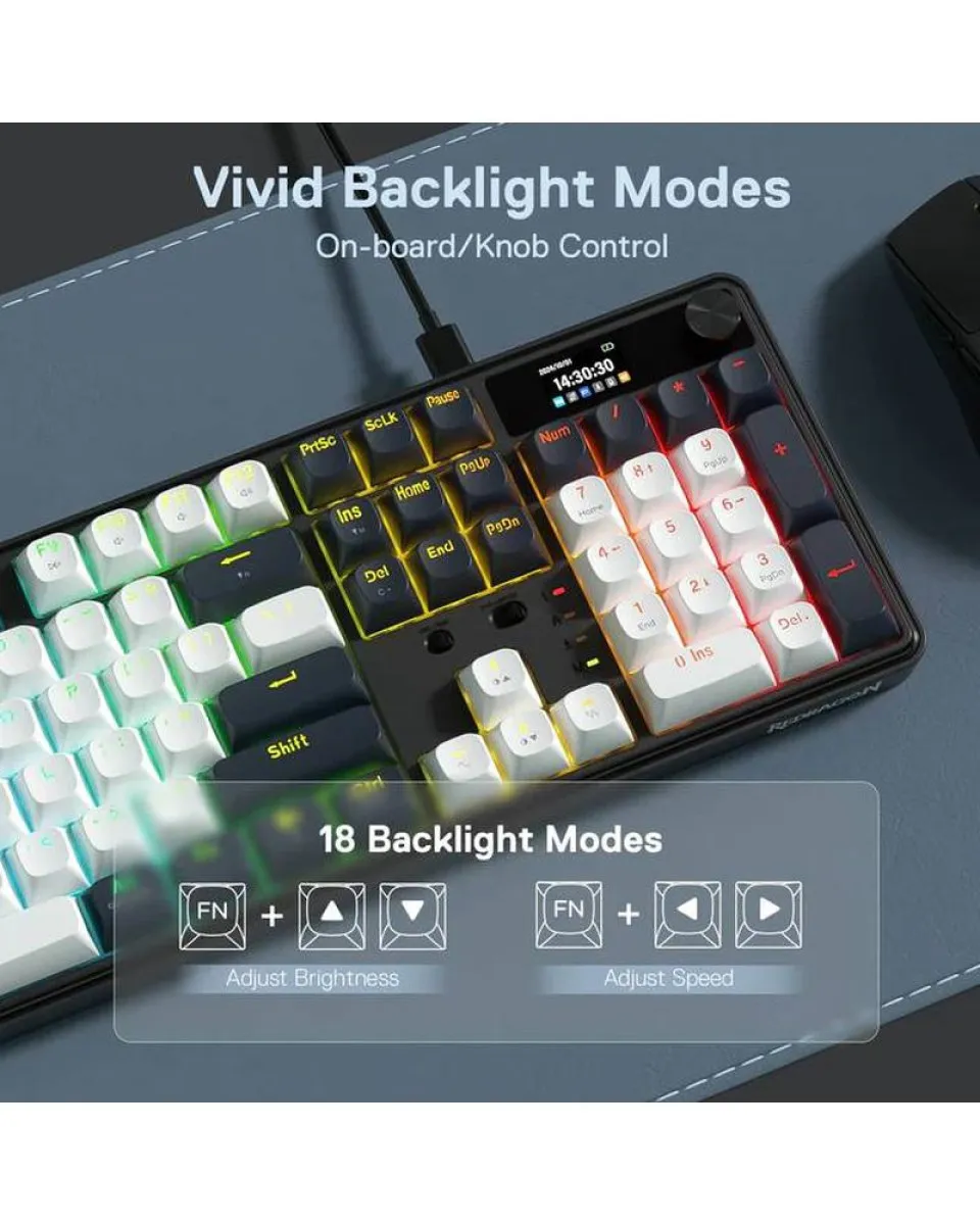 Tastatura Redragon Wyvern LCD Pro K761-WB Wireless/Wired/BT 