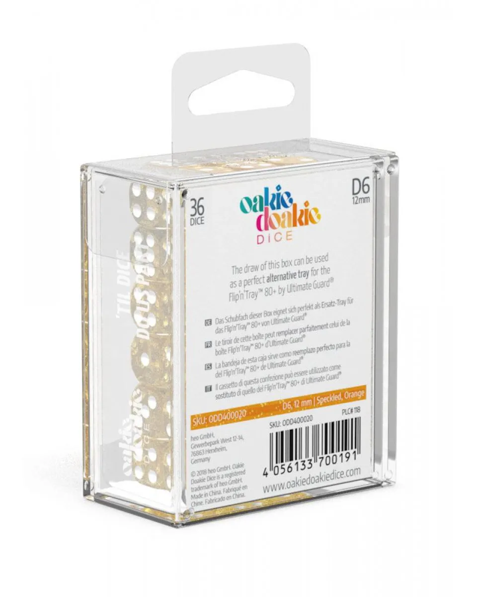 Kockice Oakie Doakie Dice D6 12 mm Speckled - Orange (36) 